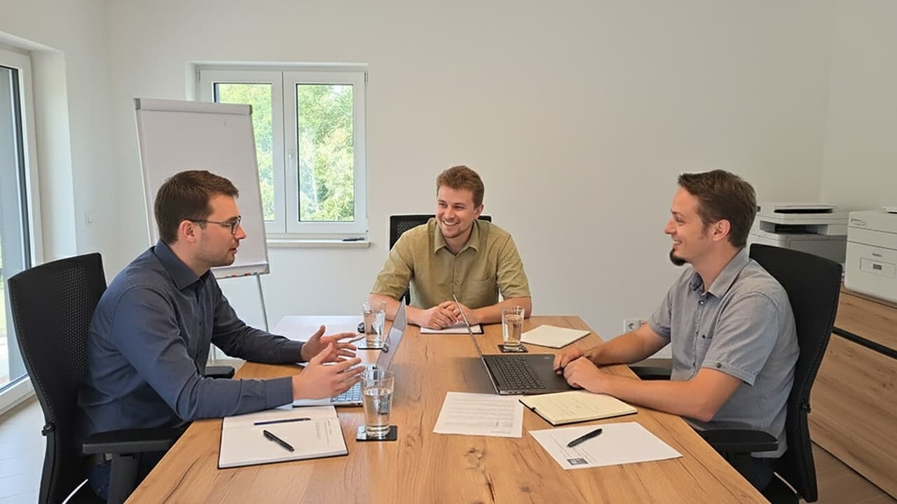 Das Luxig IT Team bei einer Besprechung